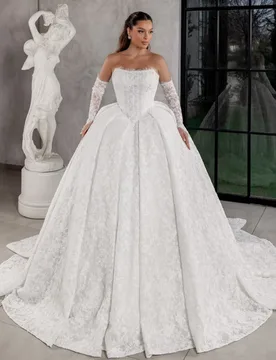Luxury Lace Wedding Dresses Exquisite Pleat Ball Gown Vestido de Novia Bustier Corset Formal Eveing Dress Vestidos Customized - Aliexpress - FashionsVida