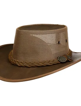 Brandon Mesh Crown Leather Hat by - brown - Female - Size: S (54-55 cm) - Scippis - FashionsVida