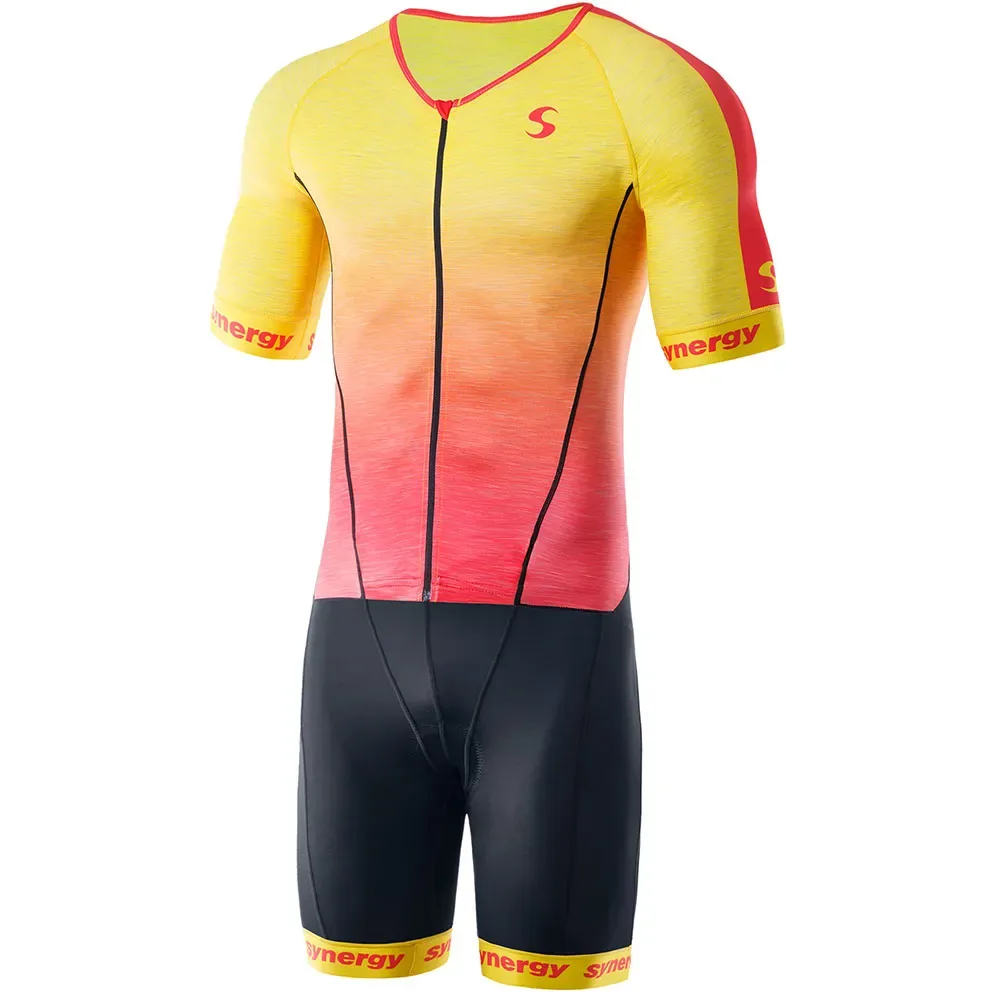 Trisuit A Maniche Corte Pro Gold / Red 2XL - Synergy - FashionsVida