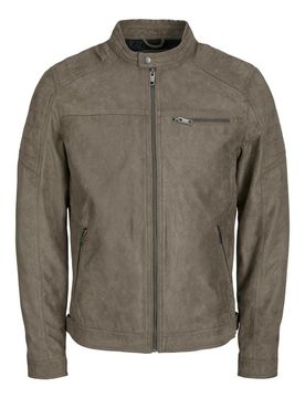 Kunstlederjacke - JJEROCKY JACKET NOOS - S bis XL - für Männer - Größe L - grau - Männer - male