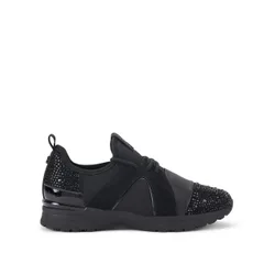 Womens Tempo Elastic Sneakers - Black Fabric - Size Uk 3
