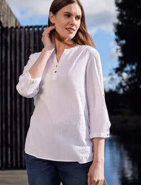 Petra Womens Relaxed Fit 3/4 Sleeve Shirt - White - White - Size: 20 - Mountain Warehouse - FashionsVida