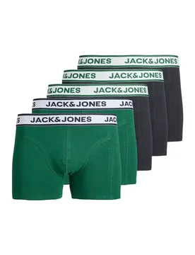 Boxers Nolan Solid Trunks Plus Size 5 Unités Rain Forest / Rain Forest / Sky Captain / Sky Captain / Sky Captain 6XL - Jack & jones - FashionsVida