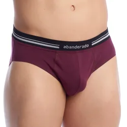 Mens Breathable Anatomical Front Fabric Brief A077h - Bordo - Size Medium