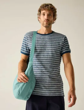 Benlin Pure Cotton Striped T-Shirt Blue male - Regatta - FashionsVida