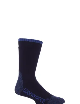 Pair Blue Steel Safety Socks Men's 7-11 Mens - - Blue - Size: 7-11 Mens - Workforce - FashionsVida
