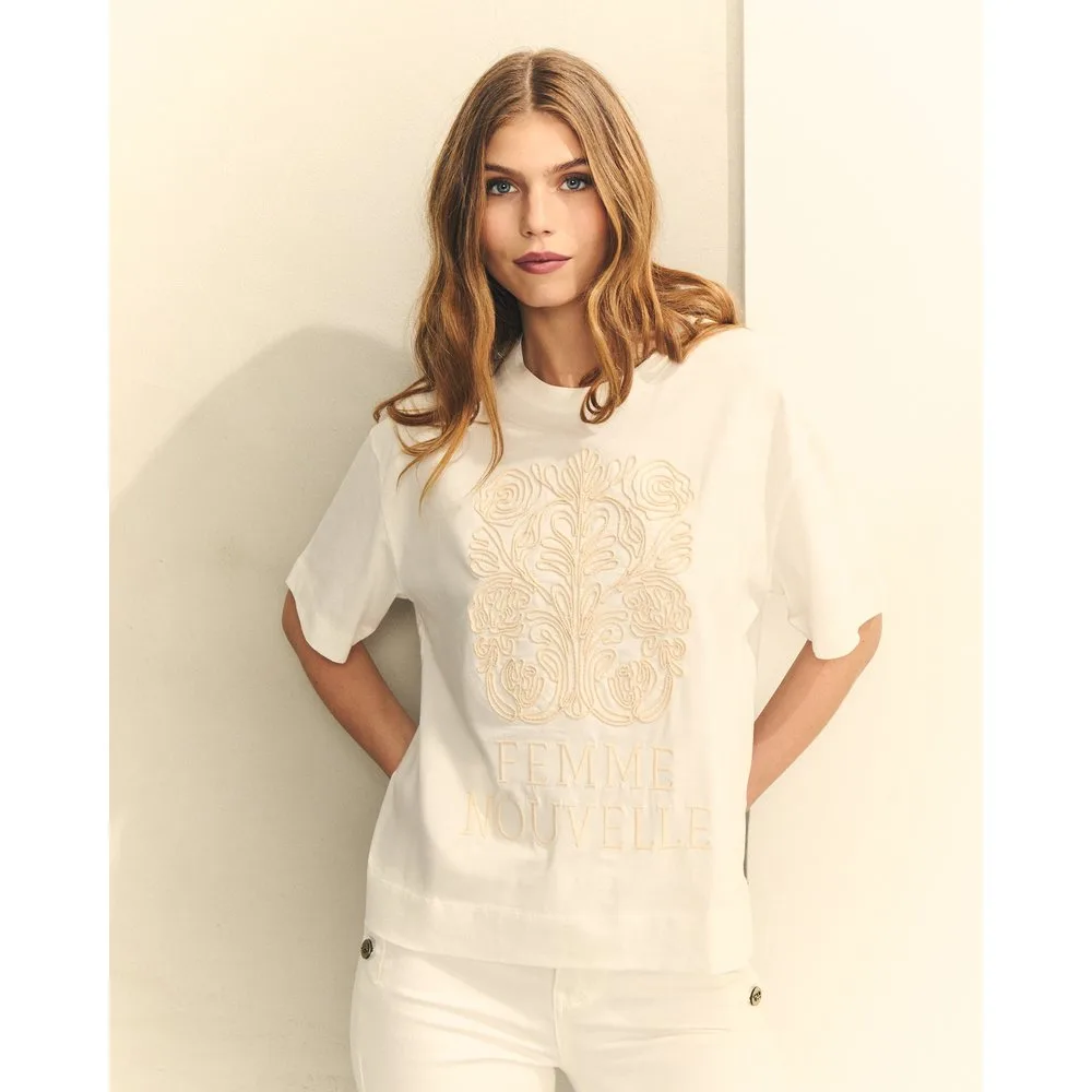 Camiseta de mujer con bordado con cuerda delantero - Hannibal Laguna Collection - FashionsVida