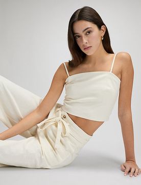 Slim Strappy Tank Natural Größe S female