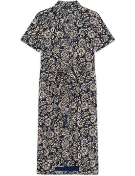 Vestido corto con manga corta y cinturón - Caroll - FashionsVida