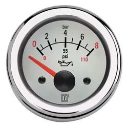 Kg/cm2d Oil Pressure Gauge 52 Mm 12v White One Size unisex