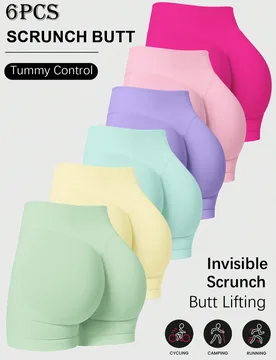 Piezas Pantalones cortos para mujer con control de abdomen y levantamiento de glúteos para correr, entrenamiento, fitness, yoga y deportes al aire li - Shein - FashionsVida