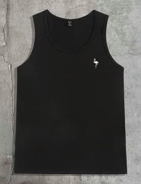 Camiseta de tirantes casual y deportiva con estampado para hombres, Camiseta de tirantes de gimnasio para hombres, Camiseta de tirantes con logotipo b - Shein - FashionsVida