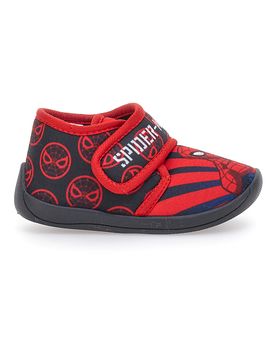 Pantofole Rosse e Nere Con Strappo in Velcro M07327 23