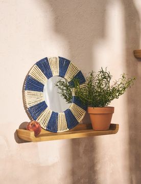 Specchio con cornice intrecciata - multicolor