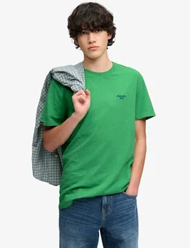Superdry Herren Essential Serif Logo T-shirt Schmale Passform Green - Größe: M - 29.99 - FashionsVida