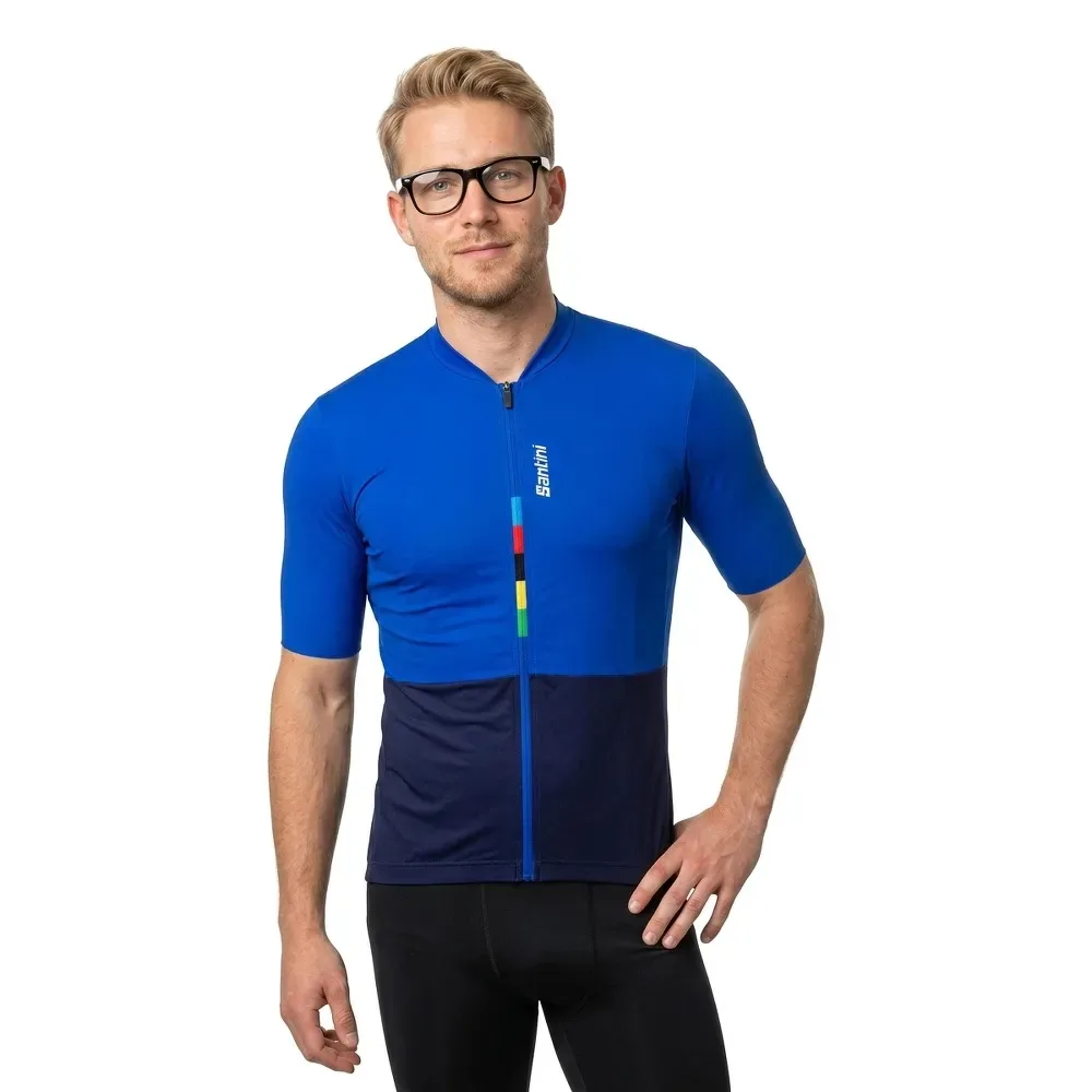 Maglia A Maniche Corte Uci Official Riga Royal - Santini - FashionsVida