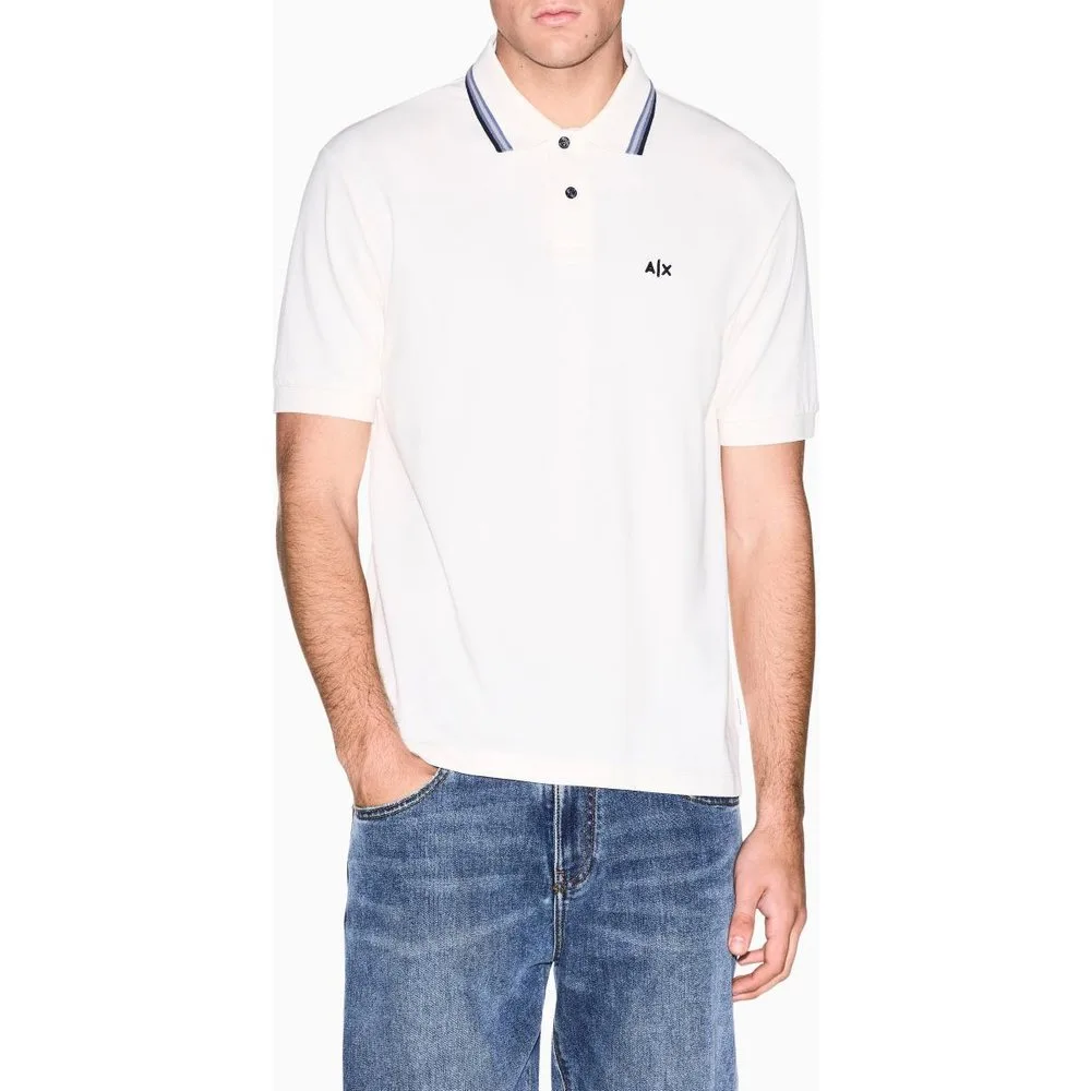 Polo piqué de manga corta con logo en el pecho - Armani Exchange - FashionsVida