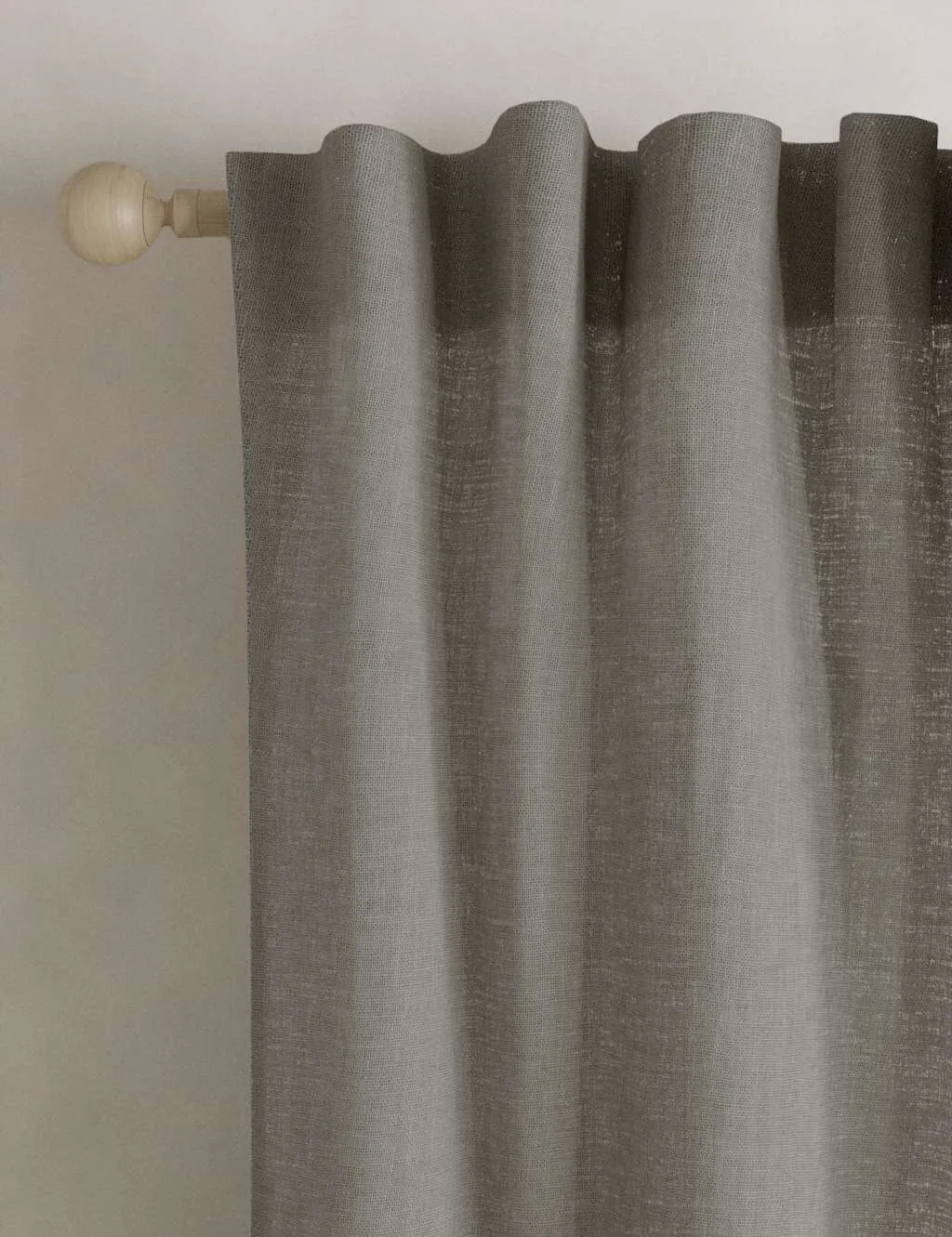 Cotton Linen Blend Sheer Multiway Curtains Light Grey - M&S - FashionsVida