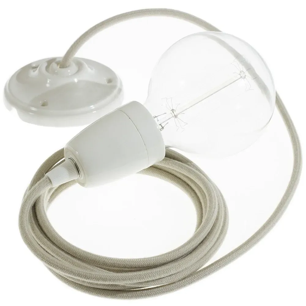 Cables Suspension Luminaire Rc43 1 M Taupe / White One Size - Creative - FashionsVida