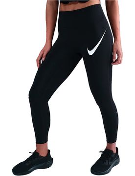 Dri-fit tempo malla larga running mujer Negro (S)