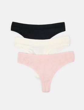 Slip string in modal con miscela di seta 3 pack - multicolor