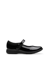 Leather Riptape Mary Jane Shoes (10 Small-2½ Large) Black Female