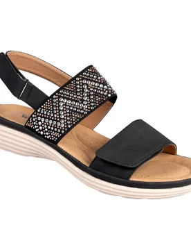 Klett-Stretchsandalette „Saskia“ schwarz 40 Damen - wonderwalk - FashionsVida