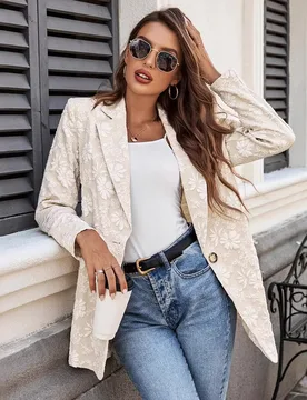 Women's New Fashion Daily Temperament Elegant Commuting Lapel Versatile Printed Single Button Slim Workplace Jacket Women's - Aliexpress - FashionsVida