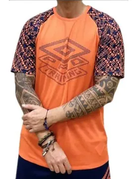 T-shirt à Manches Courtes Pro Training Active Graphic Vermillion Orange / Dark Navy L Homme