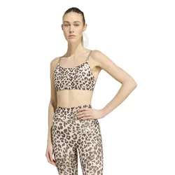 Soutien-gorge De Sport à Faible Impact Optime Essentials 3 Stripes Leopard Crystal Linen / Khaki Six / Dark Brown L