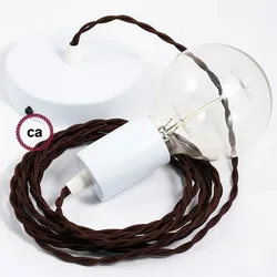 Cables Suspension Luminaire Tm13 50 Cm Brown / White One Size