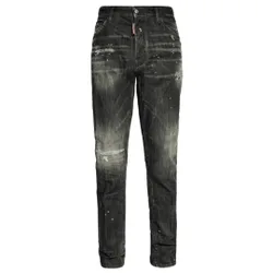 Mens Cool Guy Slim Fit Jeans Black - Grey Cotton - Size 30 (Waist)