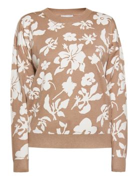 Usha Jersey taupe / blanco lana