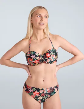 Docks Womens Printed Tie Front Bikini Top - Green - Green - Size: 6 - Animal - FashionsVida