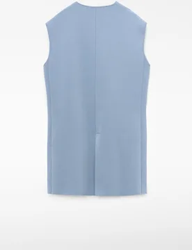 Chaleco de mujer de punto semientallado con cuello pico - Adolfo Dominguez - FashionsVida
