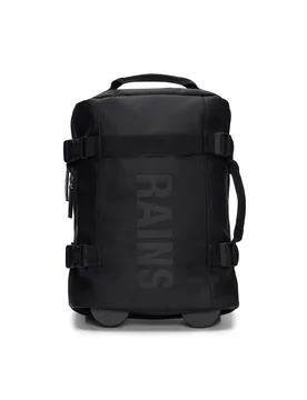 Texel Cabin Bag Mini nero in tessuto impermeabile effetto gommato - Rains - FashionsVida