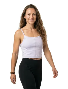 Top De Sport Yoga Performance Rib Crop Purple Oasis M - Reebok - FashionsVida