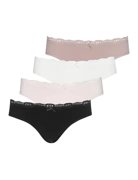 Lot de 4 slips rose box beige 48-50 - Lascana - FashionsVida