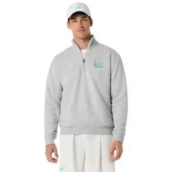 Court Core Graphic Half Zip Sweatshirt Heather Grey L
