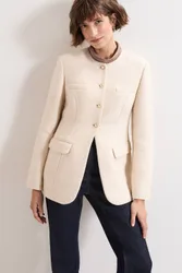 Women's Graziella Boucle Jacket in Cream Size: 10 - Cream - Size: 10