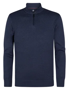 Maglione Con Mezza Zip M-3050-kwc212 Royal Navy XL - Petrol industries - FashionsVida