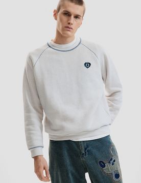 Sweatshirt basique en maille, , Blanc, S