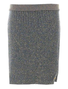 Gonna glitterata con chiusura zip sul retro