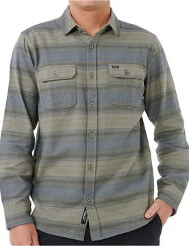 Line up flannel camisa manga larga hombre Verde (XL)