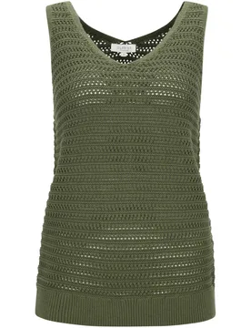 V-Pullover, Top, ohne Arm, uni female - 40 - FashionsVida