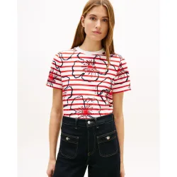 Polo de mujer relaxed de manga corta con estampado floral
