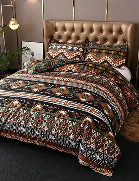 Piezas clásico con patrón geométrico Set colcha con 1 pieza 2 piezas Funda para almohada sin moderno poliéster suave Funda nórdica ropa de cama p - Shein - FashionsVida