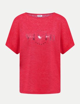 Shirt mit U-Boot-Ausschnitt Rot XL