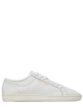 Gold-Tone Signature Leather Lace-Up Sneakers