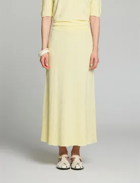 Falda midi evasé con cinturilla de canalé - Escorpion - FashionsVida